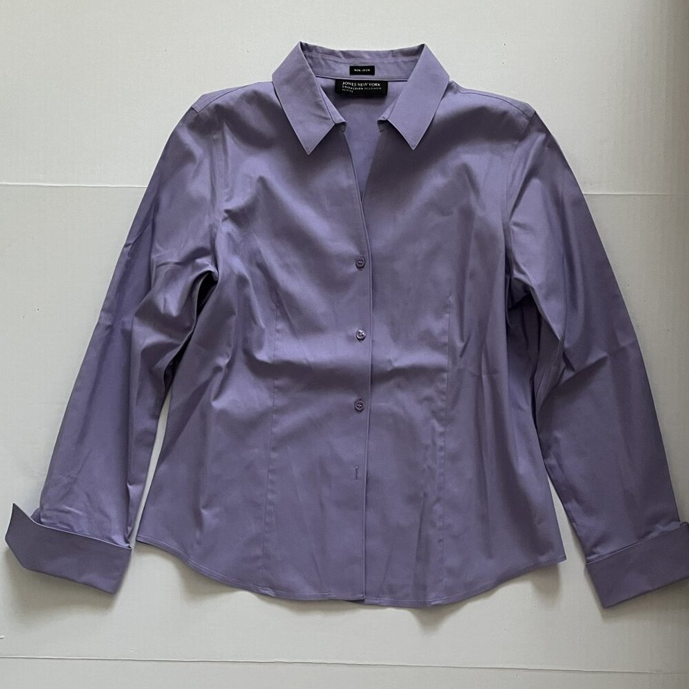 Lavender Jones of New York Long Sleeve Non Iron Blouse-Size Petite